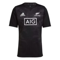 Adidas Adults New Zealand Black Ferns Primeblue Supporters Home Rugby Shirts HI6