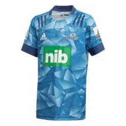 Adidas Blues Kids Home Rugby Shirt ED7928 Blue