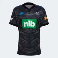 Rugby Gear Shop 48 Adidas Men Blues Training Rugby Shirt HA2352 Black