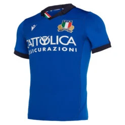 Macron Italy Mens Home Authentic Pro Rugby Shirt 58100100 Blue
