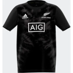 Adidas Kids New Zealand Black Ferns Rugby Primeblue Supporters Home Rugby Shirt