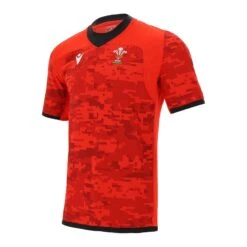 Rugby Gear Shop 3 Macron Wales WRU Training Rugby Shirt Adults 58125597 Red